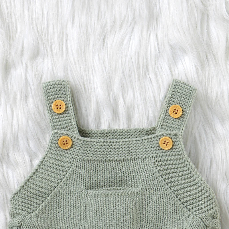 Bebê recém-nascido macacão de malha infantil menino macacão sem mangas outono criança criança estilingue roupas moda bolso sólido 0-18m macacão