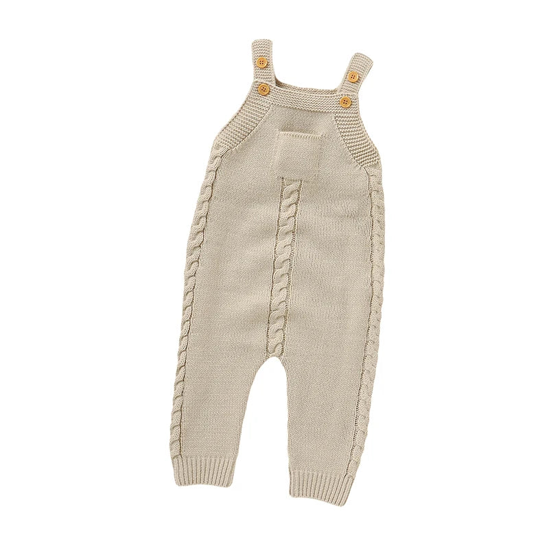 Bebê recém-nascido macacão de malha infantil menino macacão sem mangas outono criança criança estilingue roupas moda bolso sólido 0-18m macacão