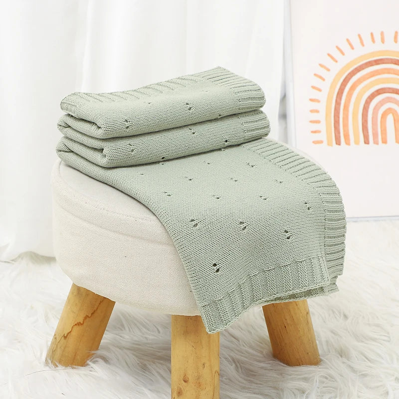 Bebê recém-nascido cobertor de malha sólida infantil carrinho swaddling envoltório super macio xadrez saco de dormir quente menino menina cama colcha 90*70cm