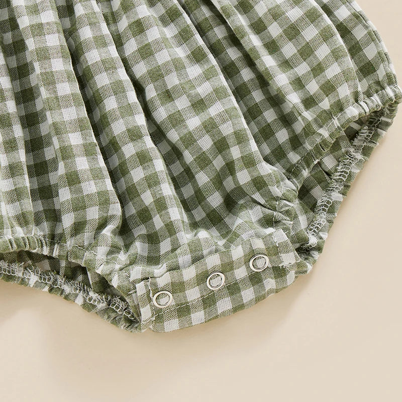 Bebê recém-nascido menina macacão verão sem mangas smocked algodão linho roupas com bandana