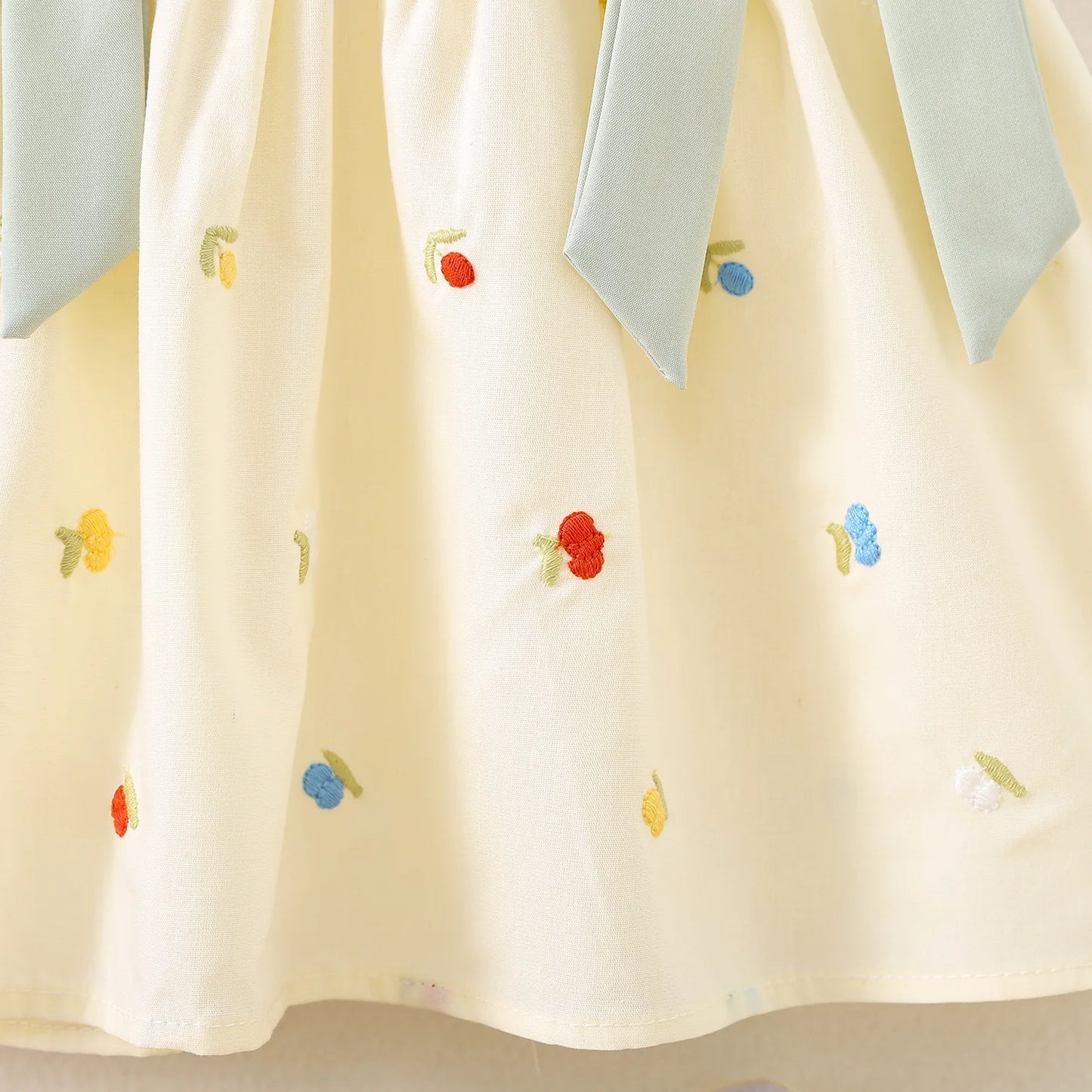 Roupas de bebê menina verão arco e padrão floral boneca pescoço simples suave vestidos de bebê bonito casual menina vestido infantil