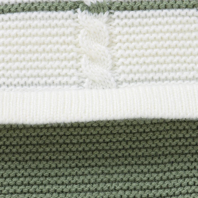 Macacão de bebê de malha infantil recém-nascido macacão moda listrado pé envoltório quente menina menino criança roupas manga longa 0-9m macacão outono