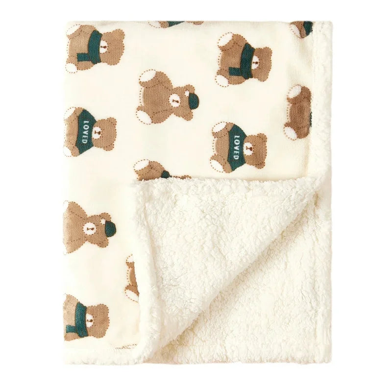 Inverno cobertor do bebê swaddle envoltório flanela cordeiro velo colcha quente para recém-nascido cama macio carrinho de bebê cobertor manta bebe