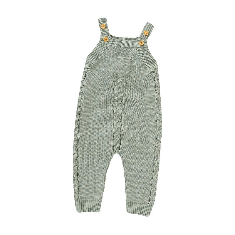 Bebê recém-nascido macacão de malha infantil menino macacão sem mangas outono criança criança estilingue roupas moda bolso sólido 0-18m macacão